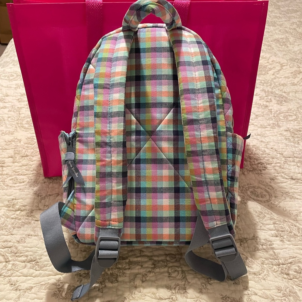 Vera gingham plaid Small backpack